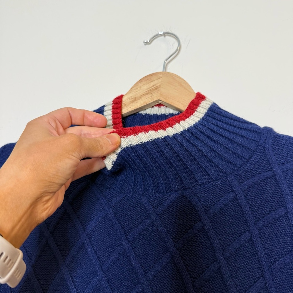 Mersea The Sailor Sweater with Tipping Navy and Red Nautical Stripe Coastal - Picture 4 of 8